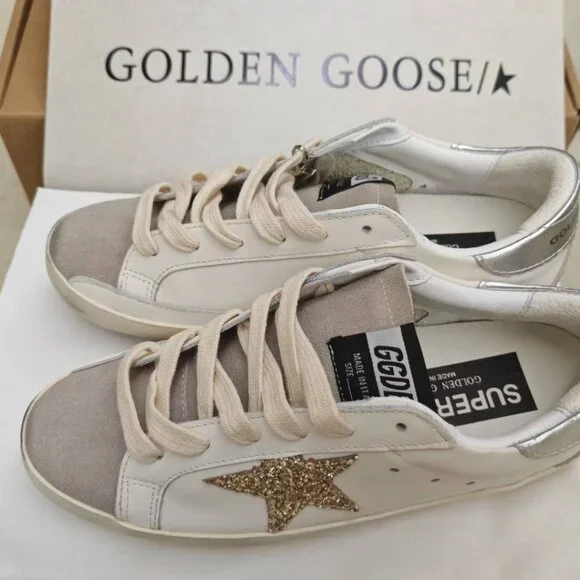 Golden Goose Women's Cream and Gold Flats - Picture 5 of 5